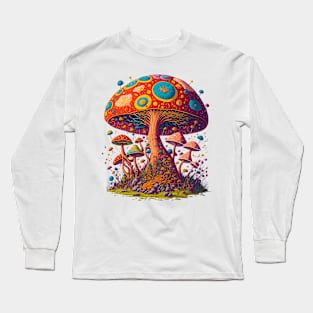 Magic Mushroom Forest - Colorful and Detailed Long Sleeve T-Shirt